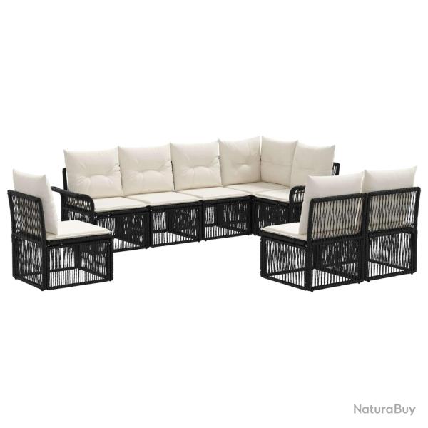 Ensemble de canap� de jardin 8 pcs Noir polyrotin