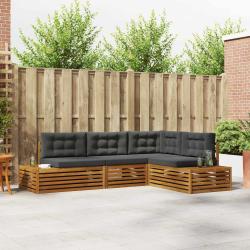 Ensemble de canap&eacute;s d'ext&eacute;rieur 4 Pi&egrave;ce Naturel et Anthracite