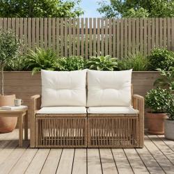 Canap&eacute; de jardin 2-Nombre de places Beige polyrotin