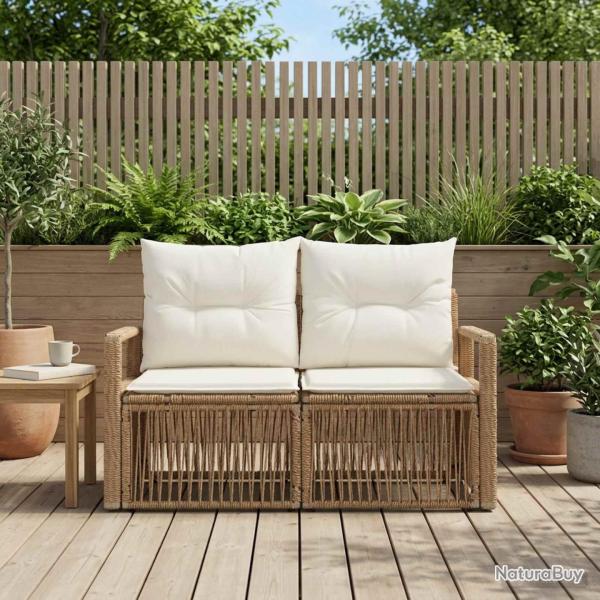 Canap� de jardin 2-Nombre de places Beige polyrotin