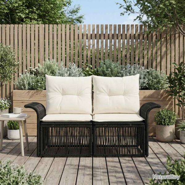 Canap� de jardin 2-Nombre de places Noir polyrotin