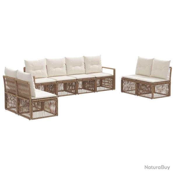 Ensemble de canap� de jardin 8 pcs Beige polyrotin