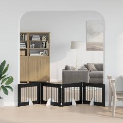 Porte de chien pliable avec supports 4 pcs Ch&ecirc;ne noir 321 cm