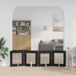 Porte de chien pliable avec supports 4 pcs Ch&ecirc;ne noir 241 cm