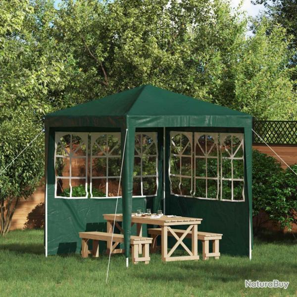 Mur de tente de f�te 2 pcs 200 x 195 cm Vert PE et acier