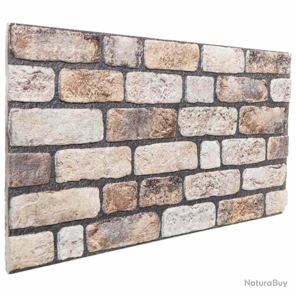 Panneaux muraux 10 pcs Marron Clair 100 x 50 cm Mousse EPS
