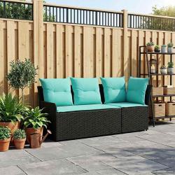 Sofa de jardin avec accoudoirs et sofa d'angle 2 Pi&egrave;ce Rotin PE