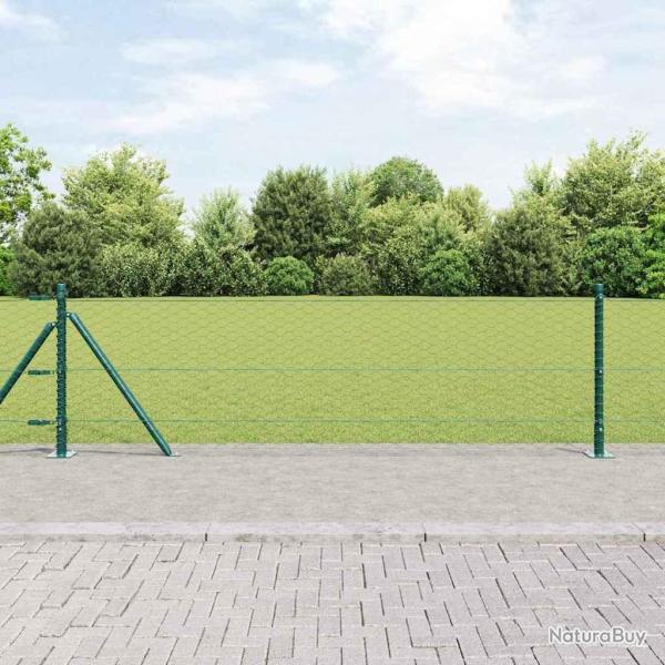 Cl�ture hexagonale avec base en b�ton 10 x 0,6 m Vert Maille