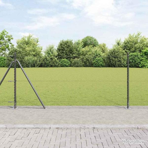 Cl�ture hexagonale avec base en b�ton 10 x 1 m Gris Maille