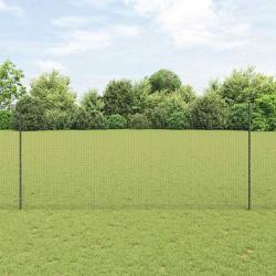 Cl&ocirc;ture en fil soud&eacute; avec poteaux 10 x 1,4 m Gris Maille