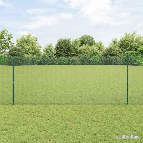 Cl�ture en fil soud� avec poteaux 25 x 1 m Acier galvanis� Vert