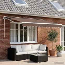 Auvent r&eacute;tractable Taupe 3,5 x 2 m Polyester et Aluminium