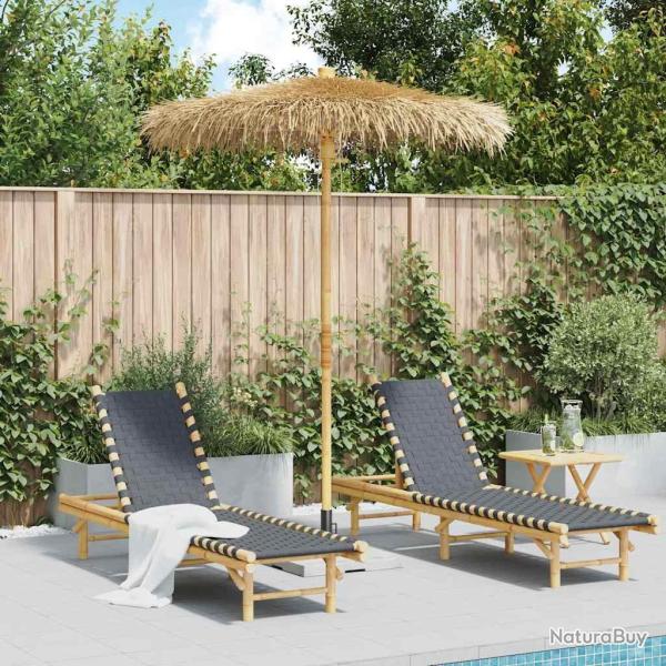 Parasol Tiki avec toile en feuille de bananier 180 cm en bambou