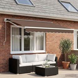 Auvent r&eacute;tractable Taupe 3,5 x 2 m Polyester et Aluminium