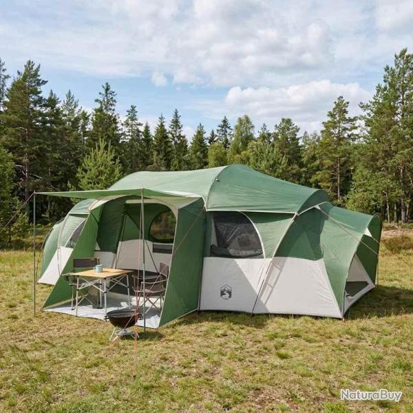 Tente familiale avec auvent imperm�able Vert 10 personnes