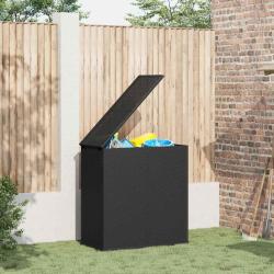 Bo&icirc;te &agrave; coussins de jardin R&eacute;sine tress&eacute;e 100x49x103,5 cm Noir