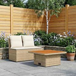 2 Pi&egrave;ce Canap&eacute; du milieu de jardin avec table relevable