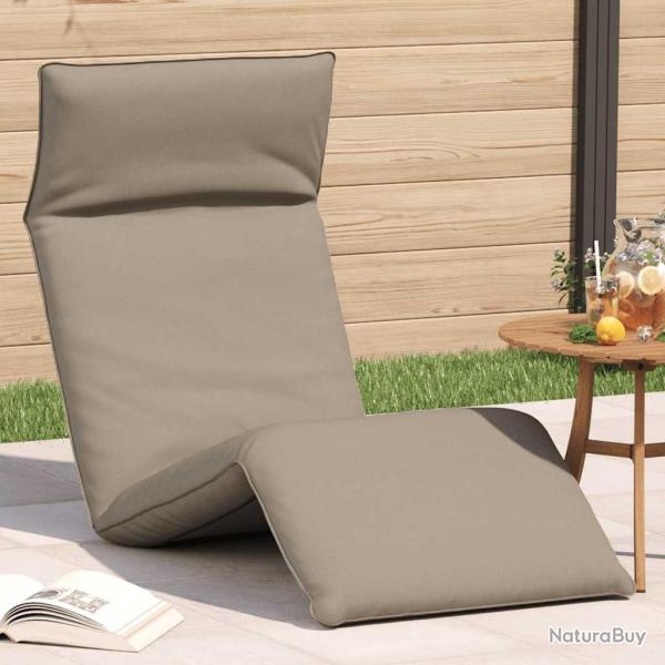Transat pliant taupe 175 x 54 x 8,5 cm tissu Oxford