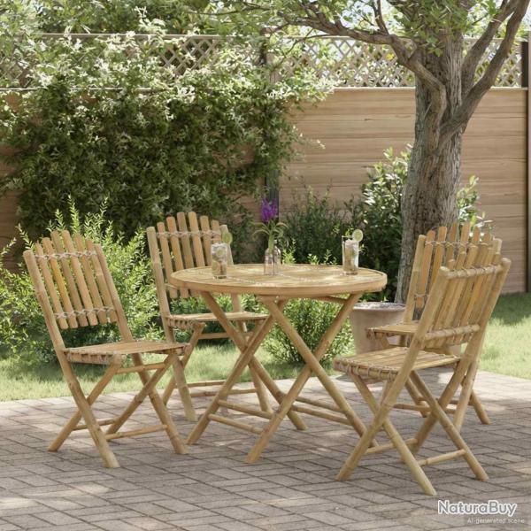 Chaise de jardin 4 pcs Naturel Bambou