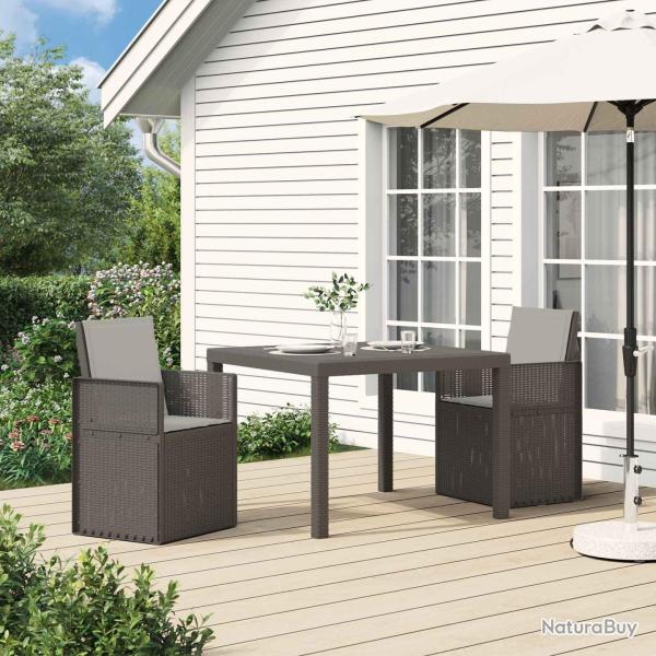 Chaises de jardin salle � manger 2 pcs Gris clair PP