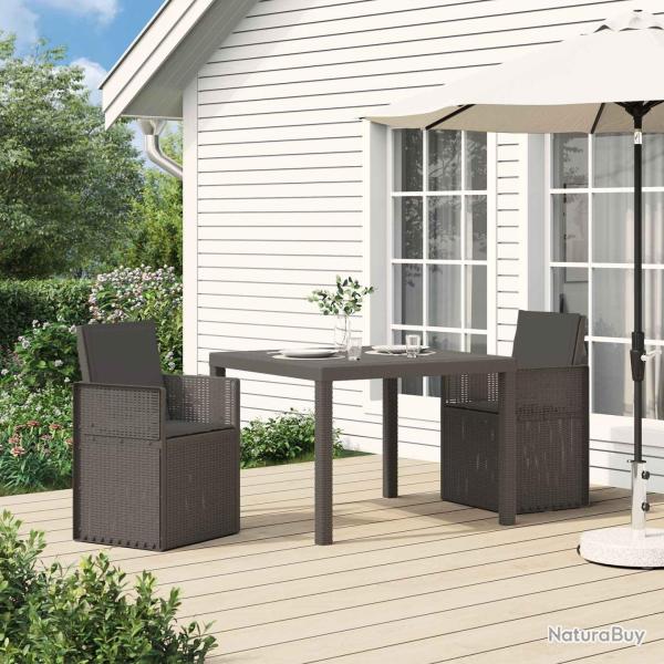 Chaises de jardin salle � manger 2 pcs Gris clair et anthracite