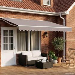 Cadre de store &eacute;lectrique avec LED Blanc 4 x 2 m Aluminium