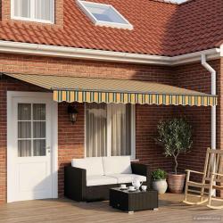 Cadre de store manuel avec LEDs Vert, Jaune, Anthracite 5 x 3 m
