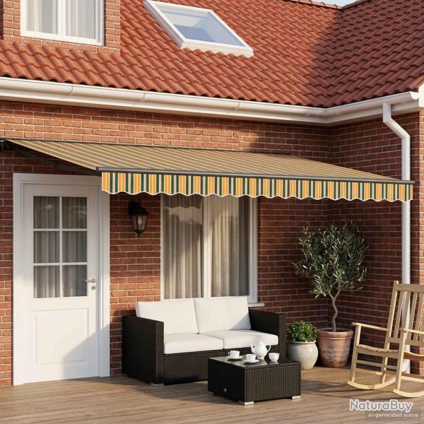Cadre de store manuel avec LEDs Vert, Jaune, Anthracite 5 x 3 m