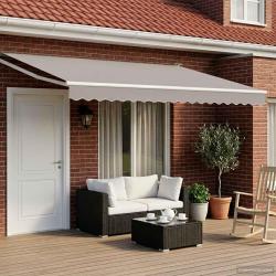 Cadre de store r&eacute;tractable &eacute;lectrique Blanc 4,5 &times; 3 m Acier