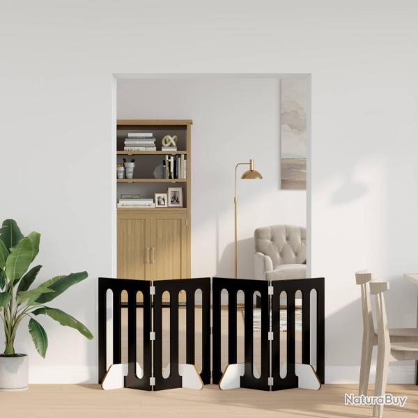 Cl�ture pliable pour animaux 4 pcs Ch�ne Noir 201 x 38 x 70 cm