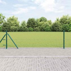Cl&ocirc;ture hexagonale avec base en b&eacute;ton 50 x 0,6 m Vert Maille