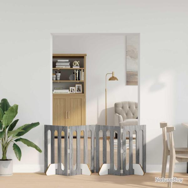 Cl�ture pliable pour animaux 4 pcs Gris Sonoma 201 x 38 x 70 cm