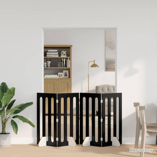 Cl�ture pliable pour animaux 4 pcs Ch�ne Noir 201 x 38 x 90 cm