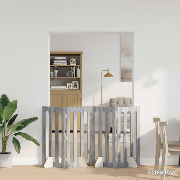 Cl�ture pliable pour animaux 4 pcs Gris Sonoma 201 x 38 x 90 cm