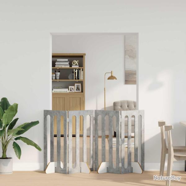 Cl�ture pliable pour animaux 4 pcs Gris B�ton 201 x 38 x 90 cm