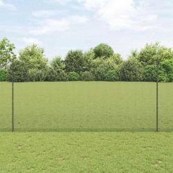 Cl&ocirc;ture en fil soud&eacute; avec poteaux 50 x 1,5 m Gris Maille