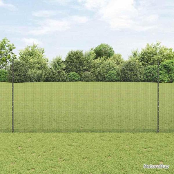 Cl�ture en fil soud� avec poteaux 50 x 1,5 m Gris Maille