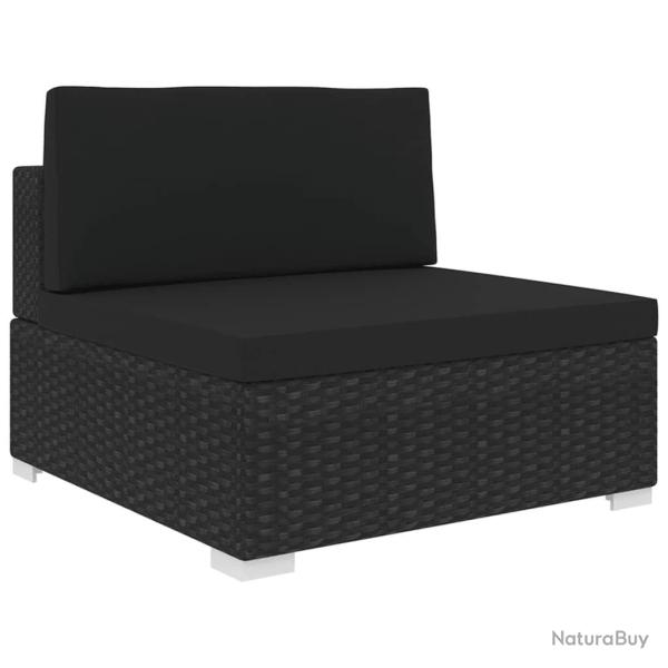 Si�ge central sectionnel avec coussins r�sine tress�e noir