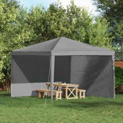 Mur de tente de f&ecirc;te 2 pcs Gris clair 400 x 195 cm PE et acier