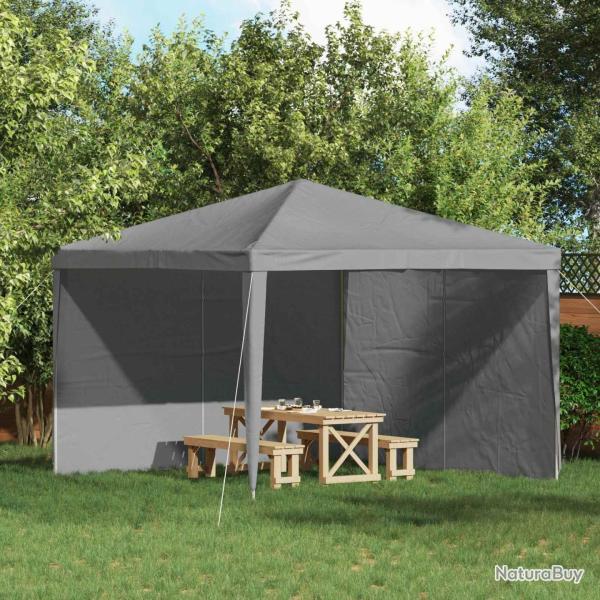Mur de tente de f�te 2 pcs Gris clair 400 x 195 cm PE et acier