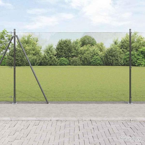 Cl�ture en fil soud� avec base en b�ton 50 x 1,5 m Gris Maille