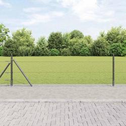 Cl&ocirc;ture hexagonale avec base en b&eacute;ton 50 x 0,5 m Gris Maille