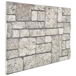 Panneaux muraux 10 pcs Gris 100 x 50 cm Mousse EPS