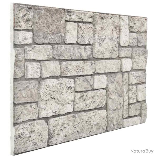 Panneaux muraux 10 pcs Gris 100 x 50 cm Mousse EPS