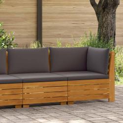 Ensemble de salon de jardin 2 Pi&egrave;ce Marron Bois d'Acacia Massif