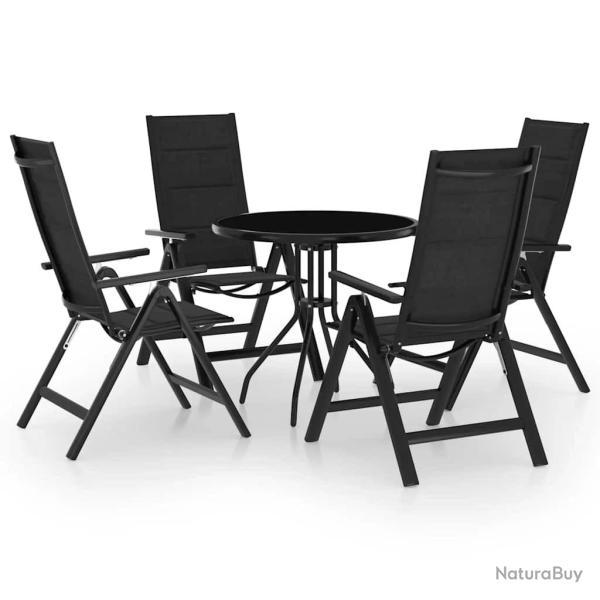 Ensemble de bistro 5 pcs noir et anthracite