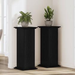 Support de Plante Ch&ecirc;ne noir 33 x 33 x 100 cm Bois d'ing&eacute;nierie