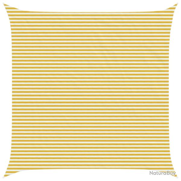 Voile d'ombre Jaune et blanc 7 x 7 m HDPE