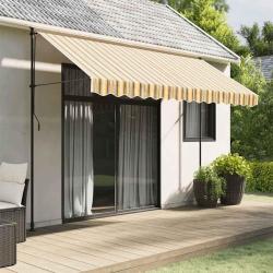 Tissu de remplacement de cantonni&egrave;re d'auvent rayure jaune gris