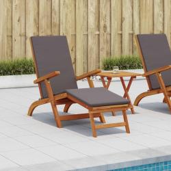 Chaise longue inclinable et pliable 2 pcs Gris fonc&eacute;